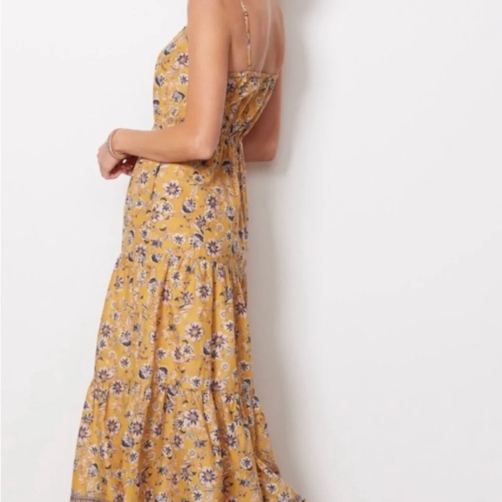 Evereve Collette Maxi Dress Yellow Floral Size X- Small - Picture 4 of 8